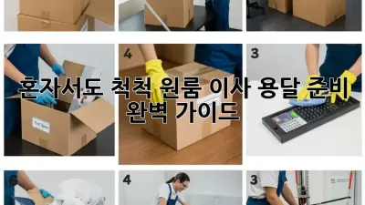 혼자서도 척척! 원룸 이사 용달 준비 완벽 가이드